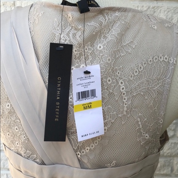 🆕Cynthia Steffe>Cummerbund & lace blouson top NWT - Picture 3 of 7